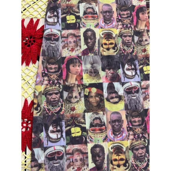 Vintage rare le chateau Y2k around the world faces maxi dress L - Picture 7 of 16